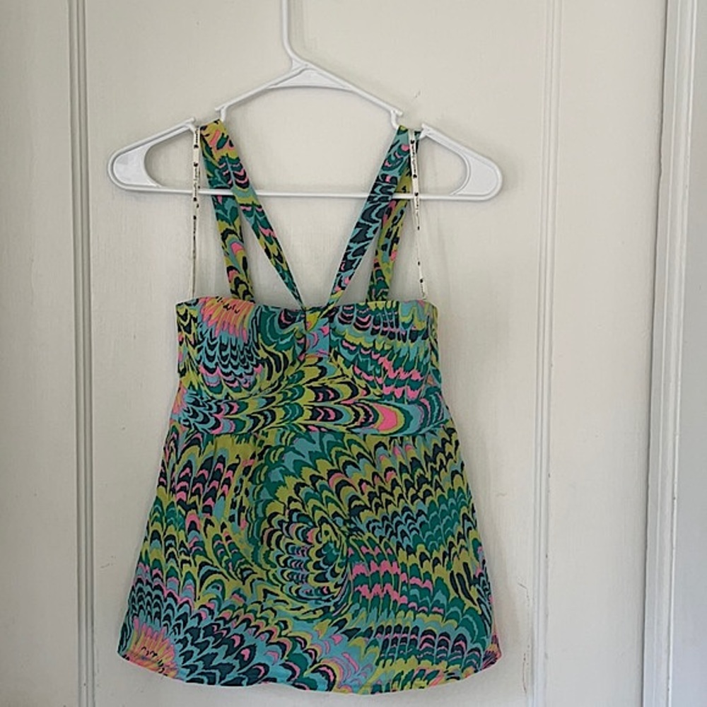 Nanette Lenore, multicolored silk top, size 2
